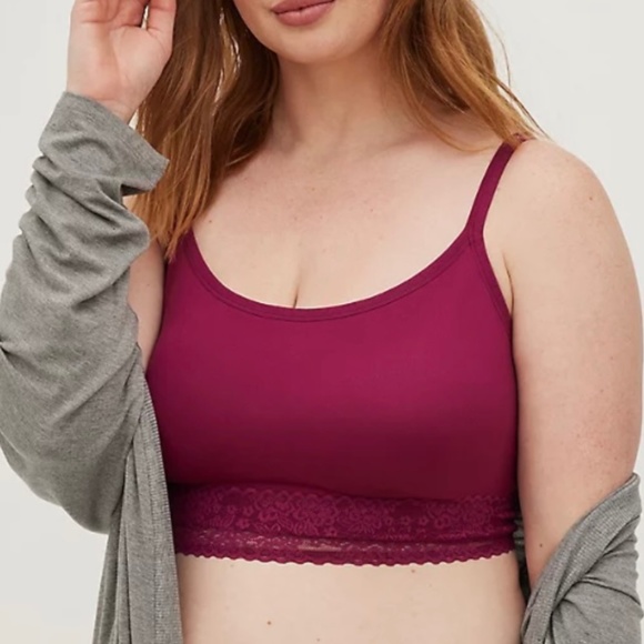 Torrid Women's Red Wine Lightly Padded Seamless Bralette Size 1X 2X 3X 4X 5X - Picture 3 of 15